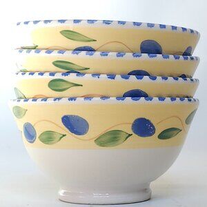 PIER 1 PALERMO Bowls Lot of 4 Cereal Bowls Soup Bowls Serveware Hand Painted